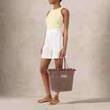 MC2 SAINT BARTH Borsa shopper City medium in canvas Marrone