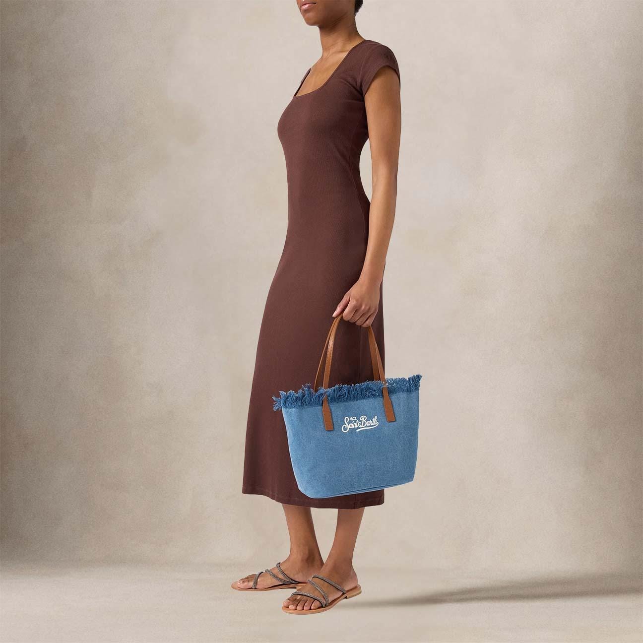 MC2 SAINT BARTH Borsa shopper City medium in Denim