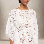 MC2 SAINT BARTH Caftano donna Iria in Sangallo Bianco