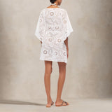 MC2 SAINT BARTH Caftano donna Iria in Sangallo Bianco