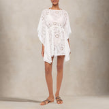 MC2 SAINT BARTH Caftano donna Iria in Sangallo Bianco