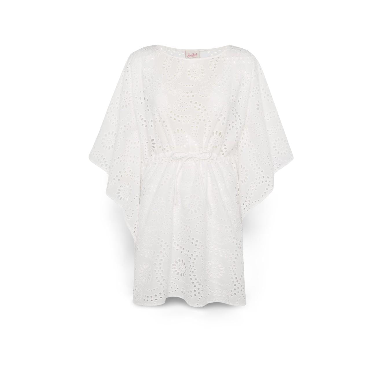 MC2 SAINT BARTH Caftano donna Iria in Sangallo Bianco