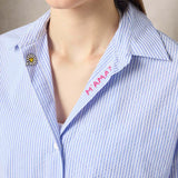 MC2 SAINT BARTH Camicia donna in cotone a righe Azzurro