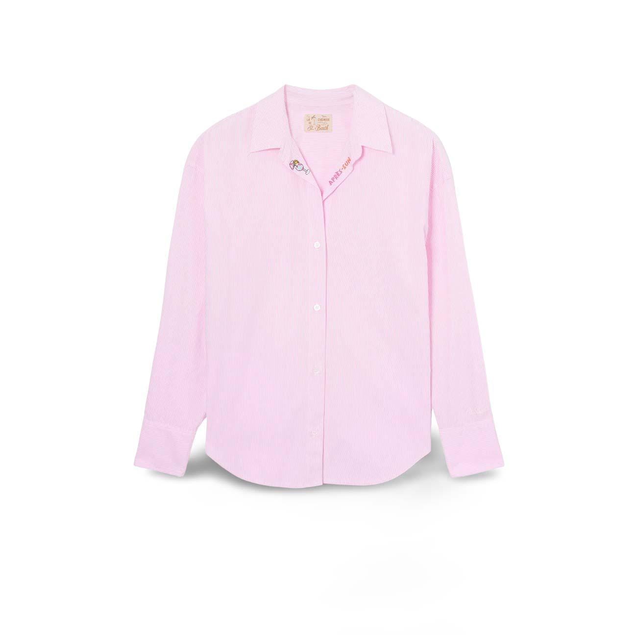 MC2 SAINT BARTH Camicia donna in cotone a Righe Rosa