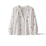 MC2 SAINT BARTH Camicia donna in cotone con ricami Bianco