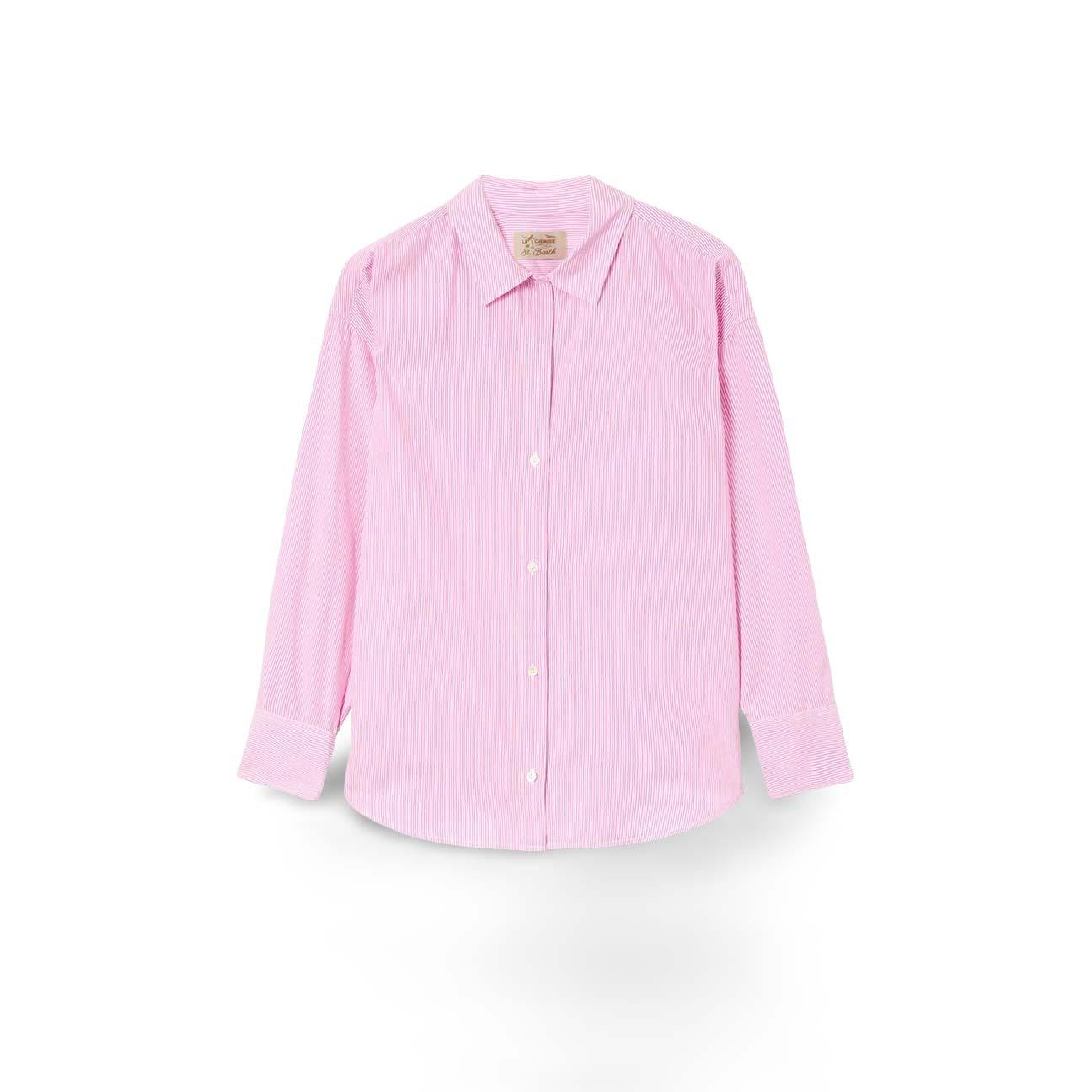 MC2 SAINT BARTH Camicia donna Meet Me in St Barth in cotone  a righe Rosa