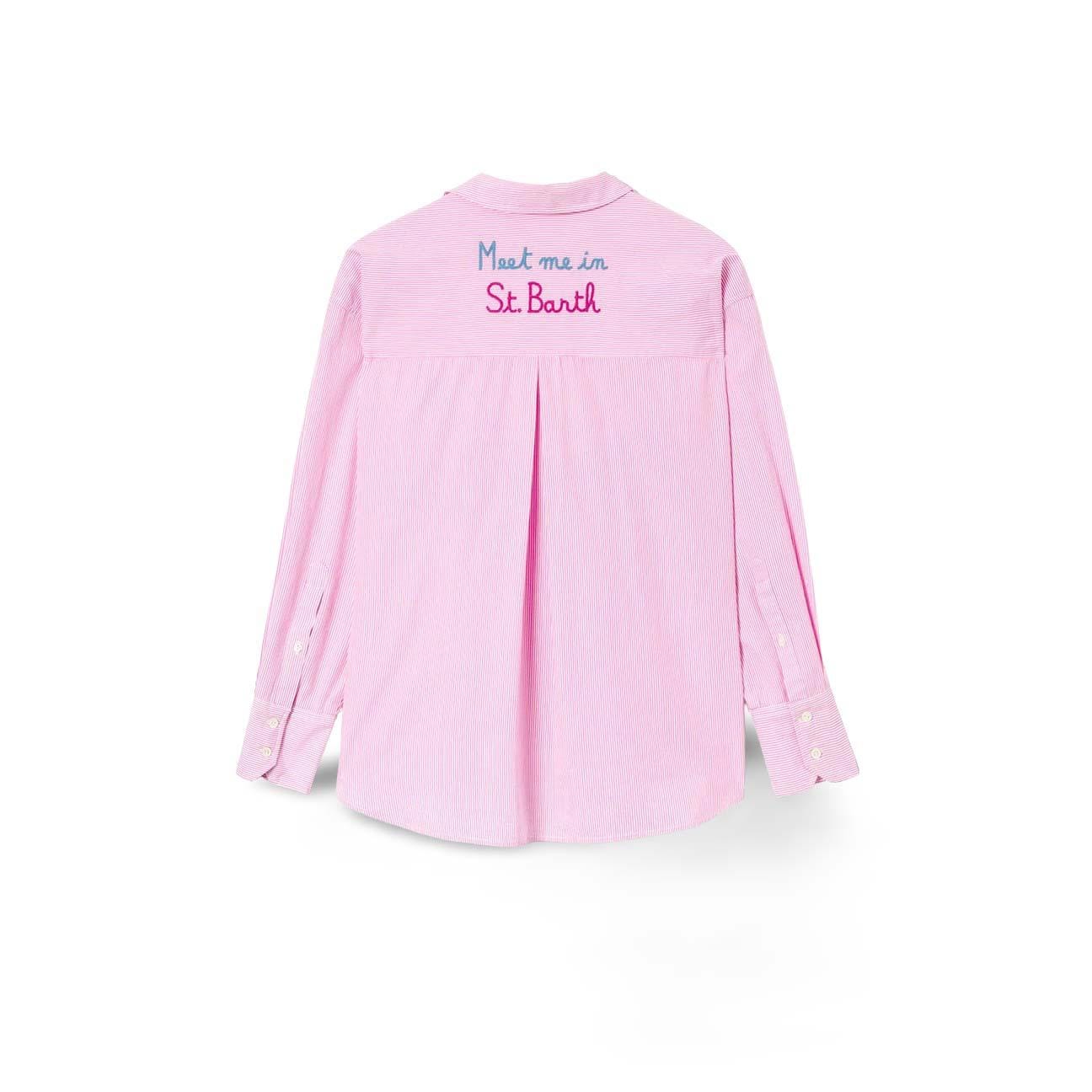 MC2 SAINT BARTH Camicia donna Meet Me in St Barth in cotone  a righe Rosa