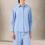 MC2 SAINT BARTH Camicia donna Meredith a righe Azzurro e bianco