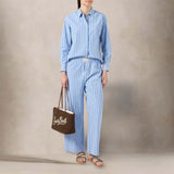 MC2 SAINT BARTH Camicia donna Meredith a righe Azzurro e bianco