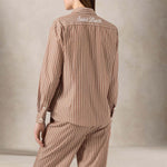 MC2 SAINT BARTH Camicia donna Meredith a righe Marrone e Bianco