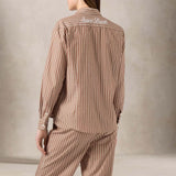 MC2 SAINT BARTH Camicia donna Meredith a righe Marrone e Bianco