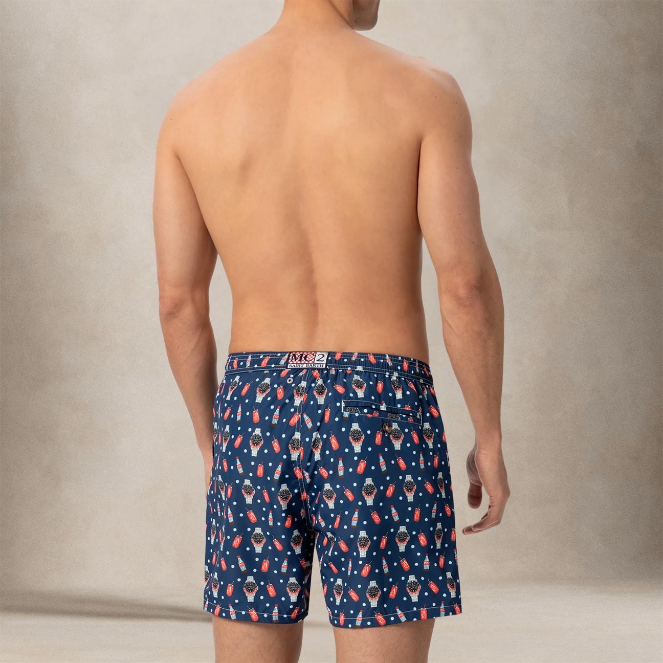 MC2 SAINT BARTH Costume da mare uomo Watch Red Cola