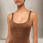 MC2 SAINT BARTH Costume intero donna con strass Animalier Marrone