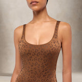 MC2 SAINT BARTH Costume intero donna con strass Animalier Marrone