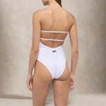 MC2 SAINT BARTH Costume intero donna in Sangallo Bianco