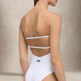 MC2 SAINT BARTH Costume intero donna in Sangallo Bianco