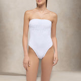 MC2 SAINT BARTH Costume intero donna in Sangallo Bianco