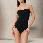 MC2 SAINT BARTH Costume intero in crinkle  lurex Blue