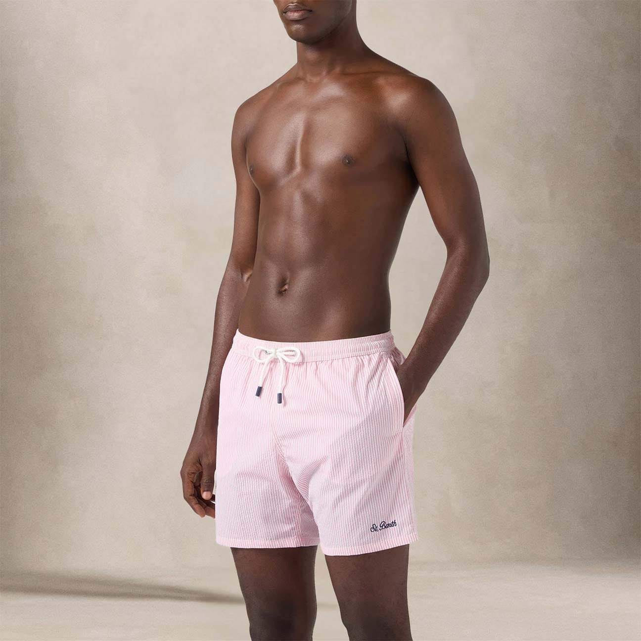 MC2 SAINT BARTH Costume uomo Patmos Seersucker Rosa