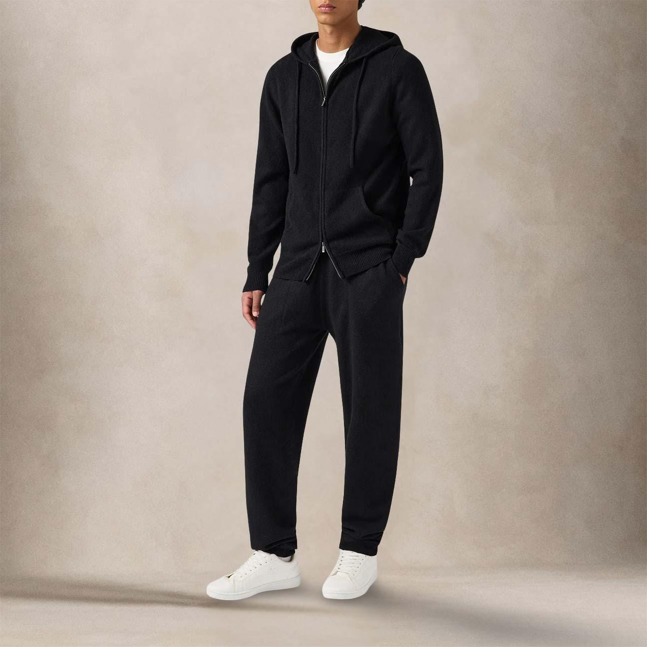 MC2 SAINT BARTH Felpa uomo in lana con cappuccio Nero