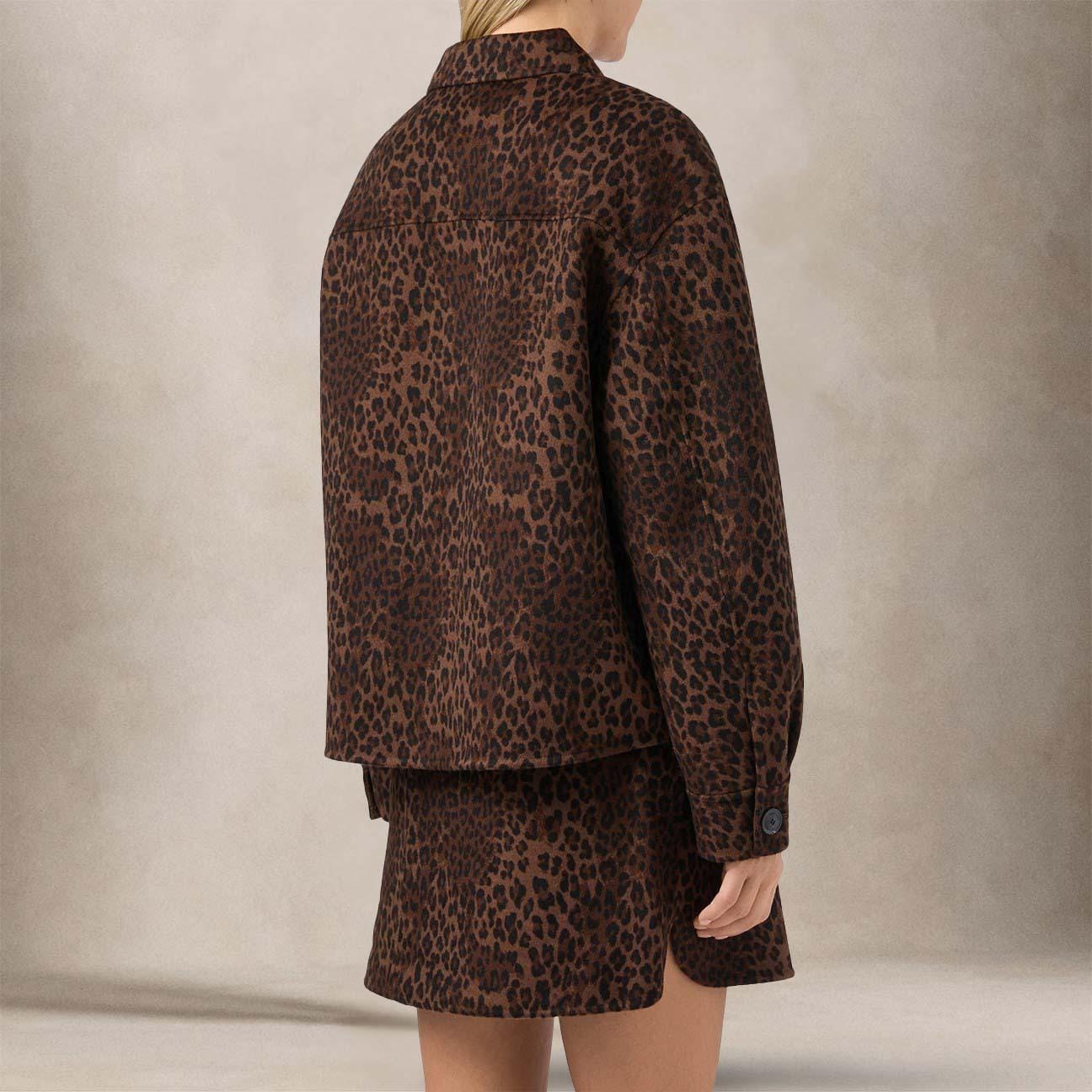 MC2 SAINT BARTH Giacca donna crop Bonnibell in lana double Leopardo