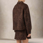 MC2 SAINT BARTH Giacca donna crop Bonnibell in lana double Leopardo