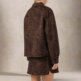 MC2 SAINT BARTH Giacca donna crop Bonnibell in lana double Leopardo