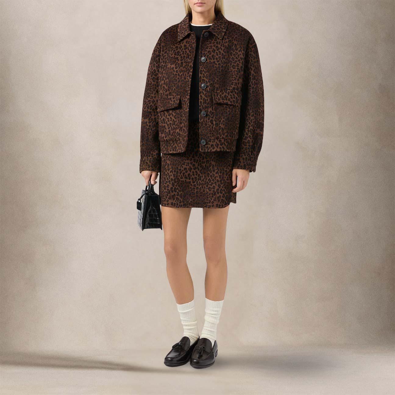 MC2 SAINT BARTH Giacca donna crop Bonnibell in lana double Leopardo
