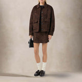 MC2 SAINT BARTH Giacca donna crop Bonnibell in lana double Leopardo