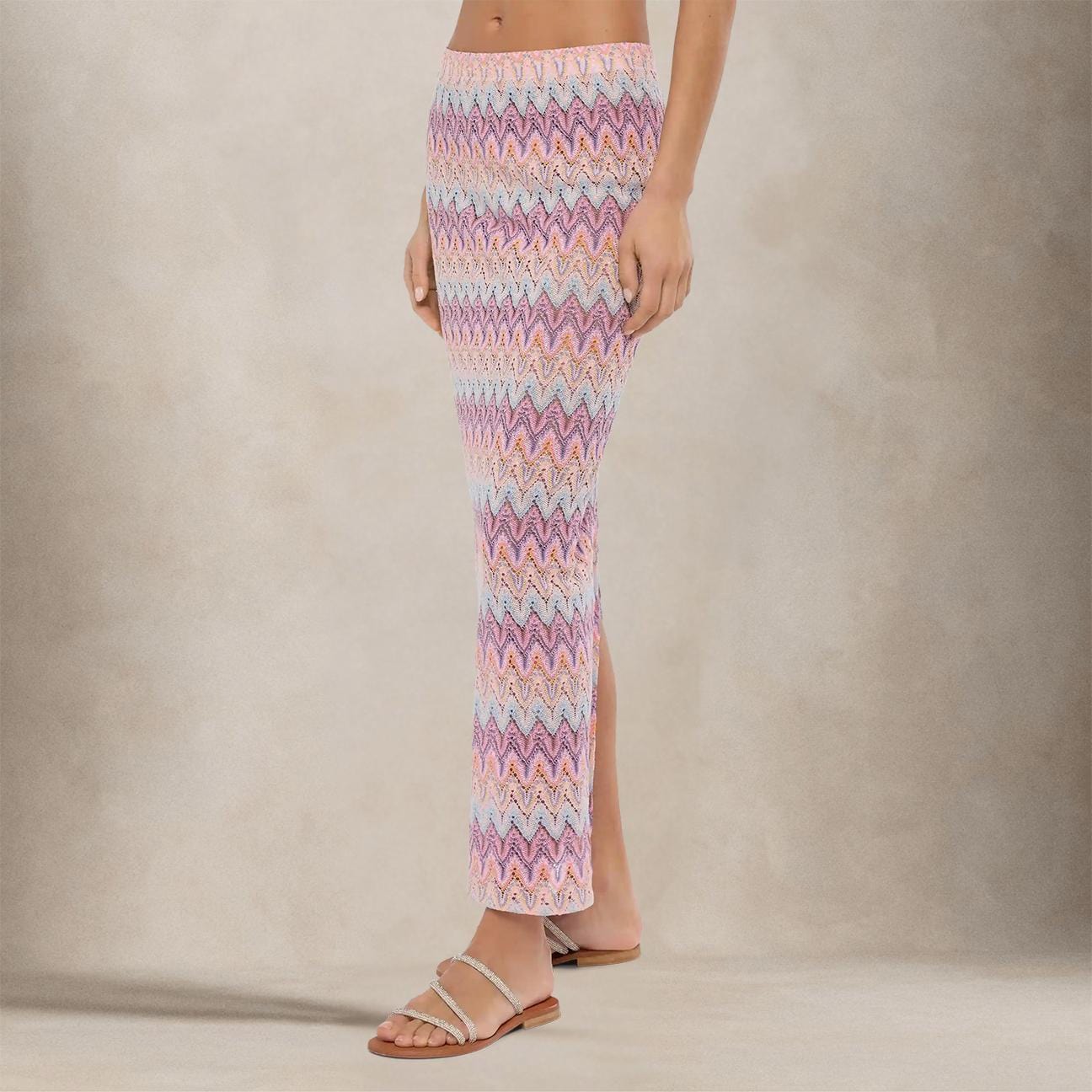 MC2 SAINT BARTH Gonna lunga Caitlyn chevron Rosa