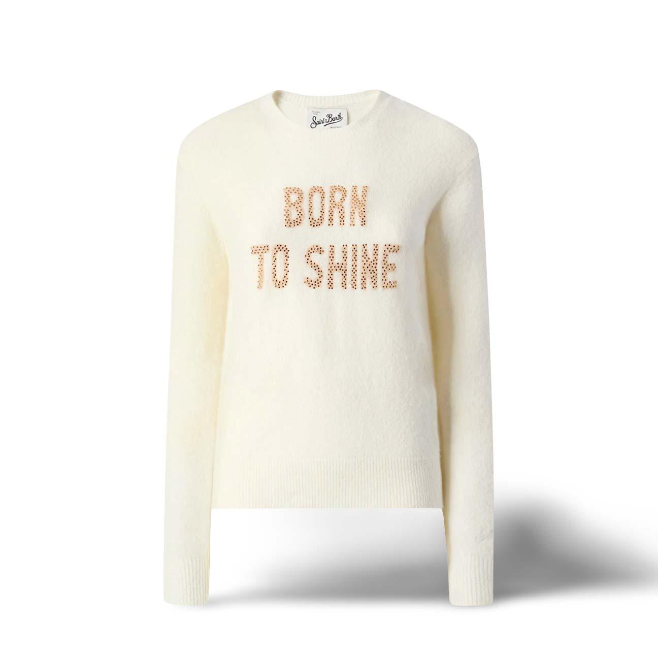 MC2 SAINT BARTH Maglia donna Born to Shine in lana Panna