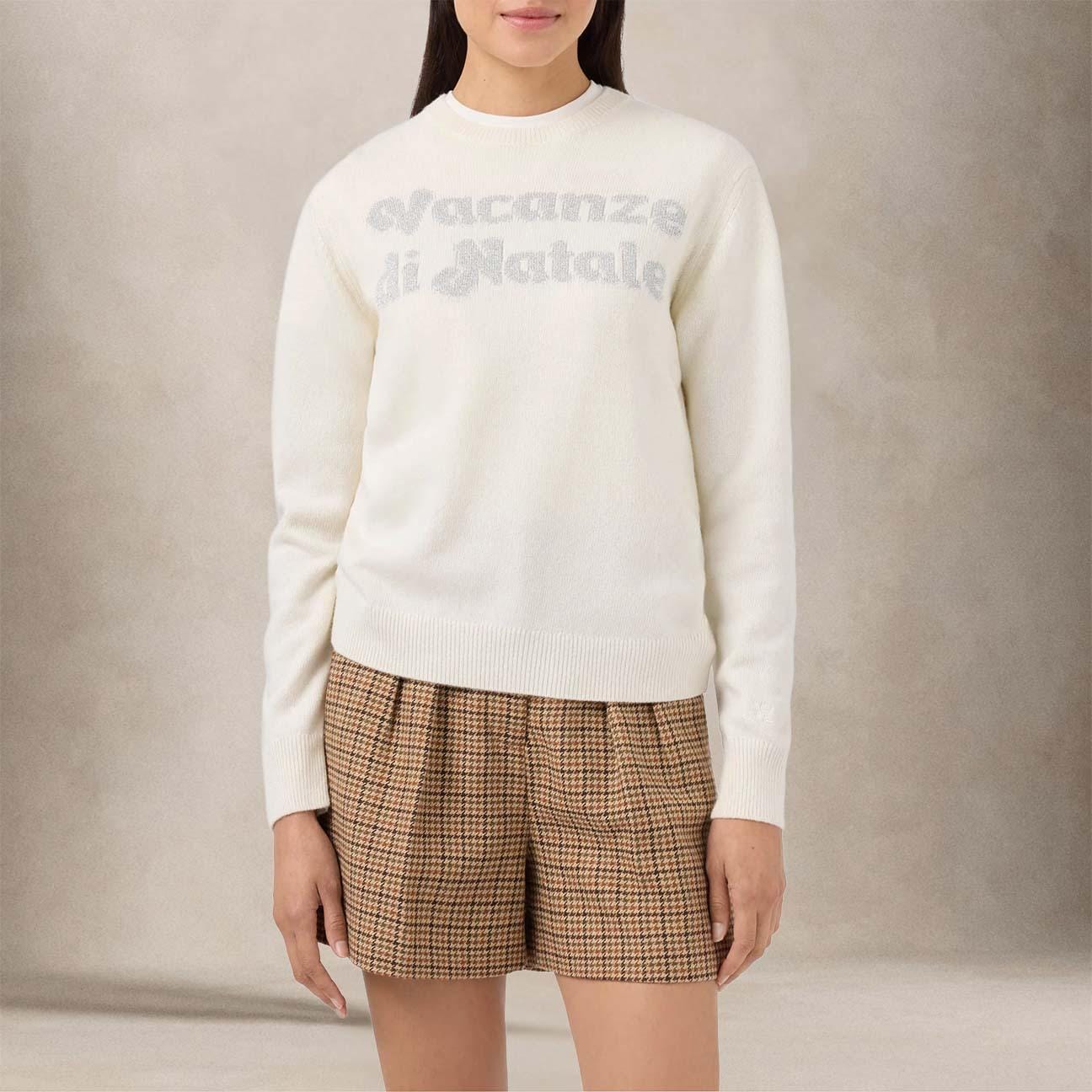 MC2 SAINT BARTH Maglia donna New Queen Vacanze di Natale Bianco