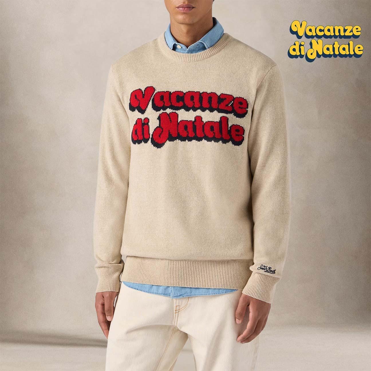 MC2 SAINT BARTH Maglia Heron Vacanze di Natale Special Edition Beige