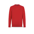 Pull homme col rond rouge