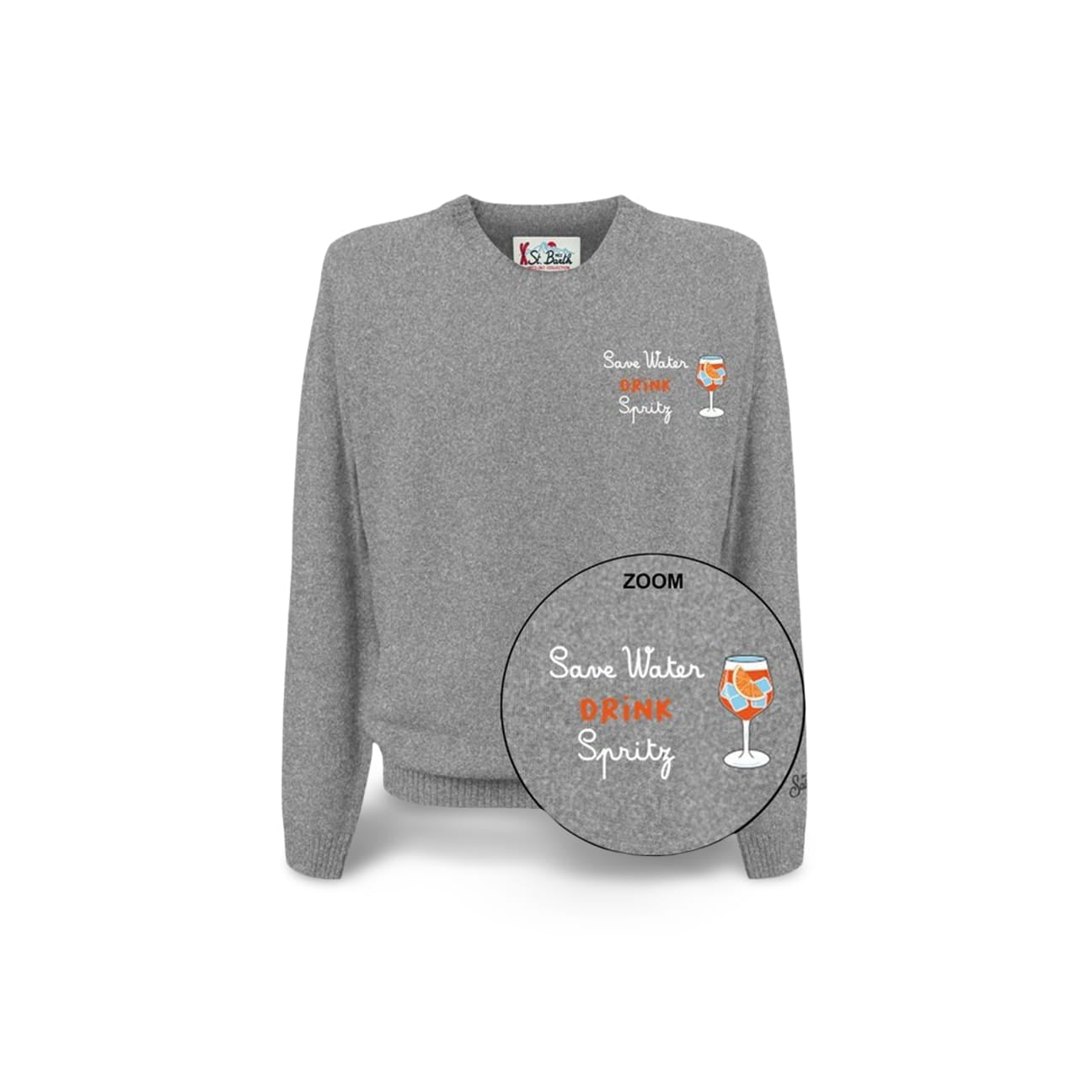 MC2 SAINT BARTH Maglione da uomo Heron con ricamo Drink Spritz Save