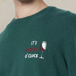 MC2 SAINT BARTH Maglione da uomo Heron con ricamo Wine o'clock Verde