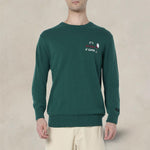 MC2 SAINT BARTH Maglione da uomo Heron con ricamo Wine o'clock Verde