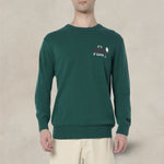MC2 SAINT BARTH Maglione da uomo Heron con ricamo Wine o'clock Verde