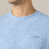 MC2 SAINT BARTH Maglione da uomo Regent girocollo elasticizzato Azzurro