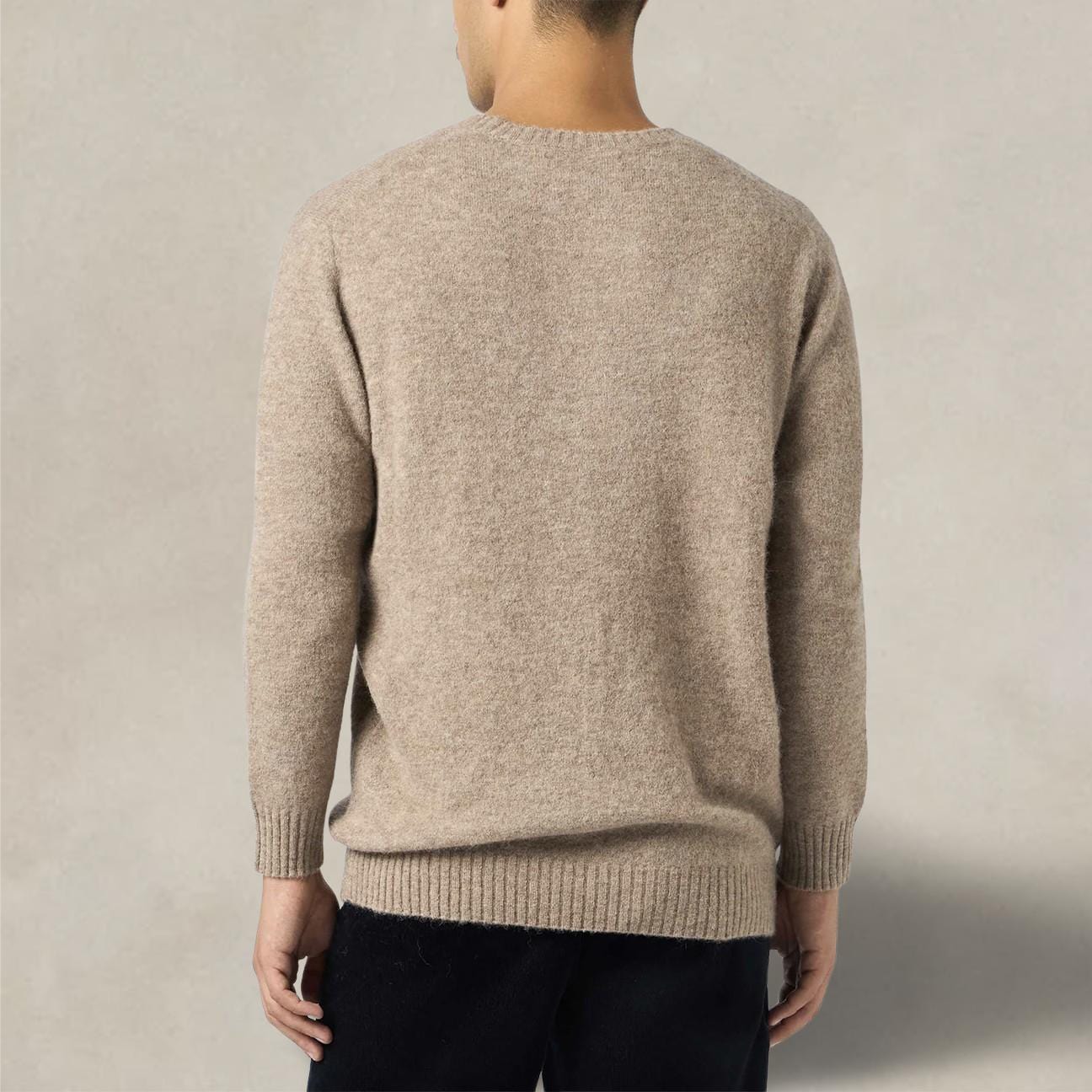 MC2 SAINT BARTH Maglione da uomo Regent girocollo elasticizzato Beige