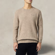 Pull col rond stretch Regent beige pour homme