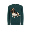 Green Heron men's sweater with basset hound print