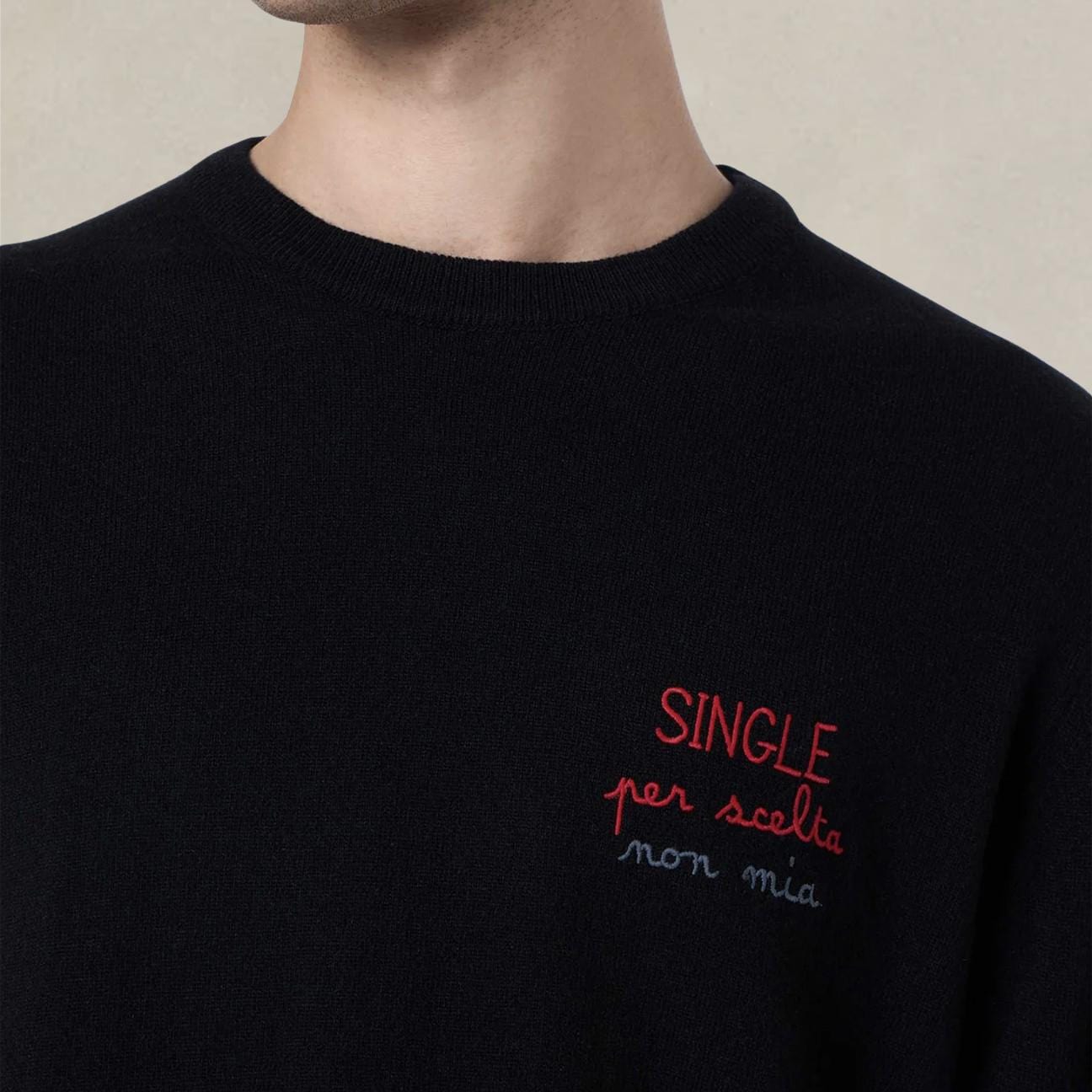 MC2 SAINT BARTH Maglione nero da uomo Heron Single per scelta non mia