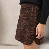 MC2 SAINT BARTH Mini gonna Eira in lana double stampa Leopardo