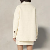 MC2 SAINT BARTH Overshirt donna in lana Panna
