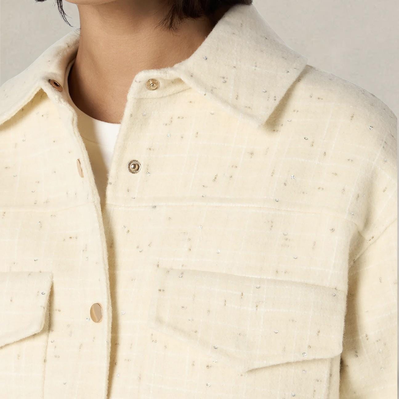 MC2 SAINT BARTH Overshirt donna in lana Panna