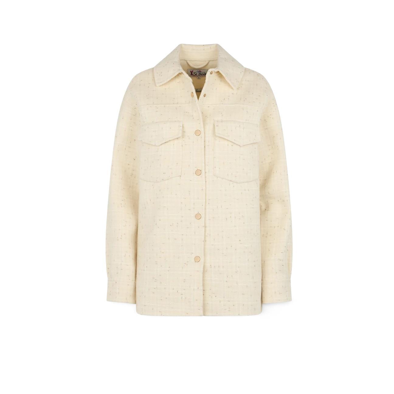 MC2 SAINT BARTH Overshirt donna in lana Panna