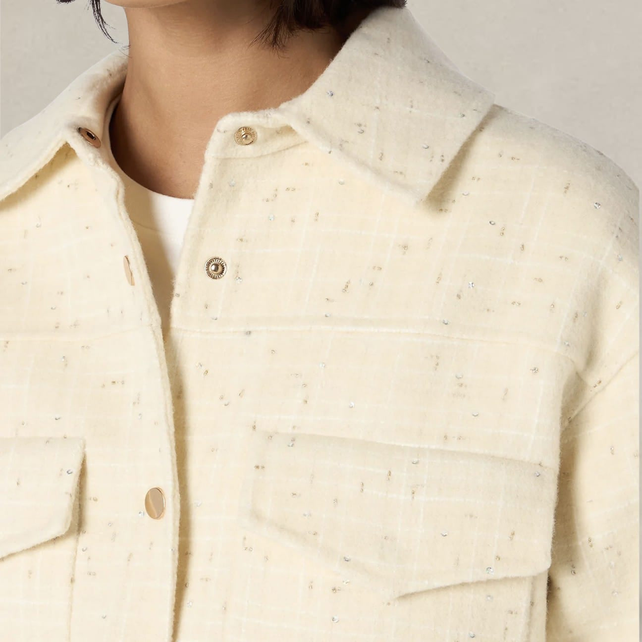 MC2 SAINT BARTH Overshirt donna in lana Panna