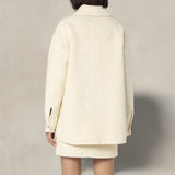 MC2 SAINT BARTH Overshirt donna in lana Panna