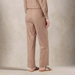 MC2 SAINT BARTH Pantaloni donna Doha in popeline a righe Marrone Bianco